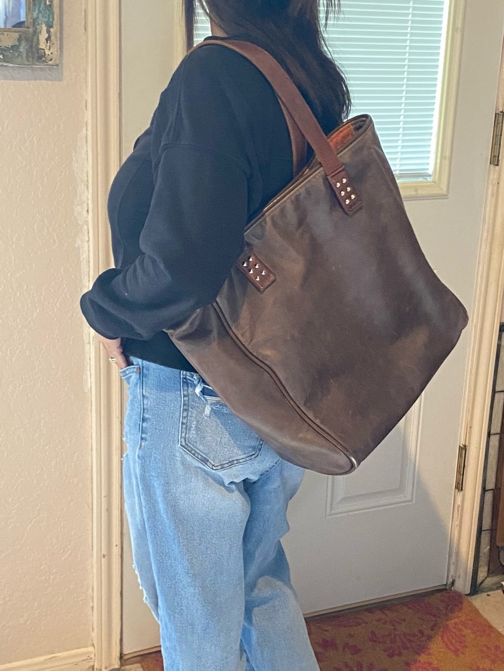 Consuela Leather Tote Bag - Brown - Picture 9 of 16